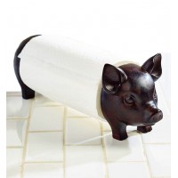 Hand Painted Kitchen Decorate Cute Animal Figurine Pig Paper Towel Holder